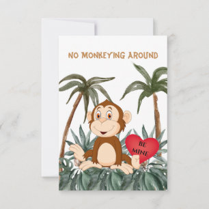 No Monkeying Around 3.5" x 5" Flat Greeting Card