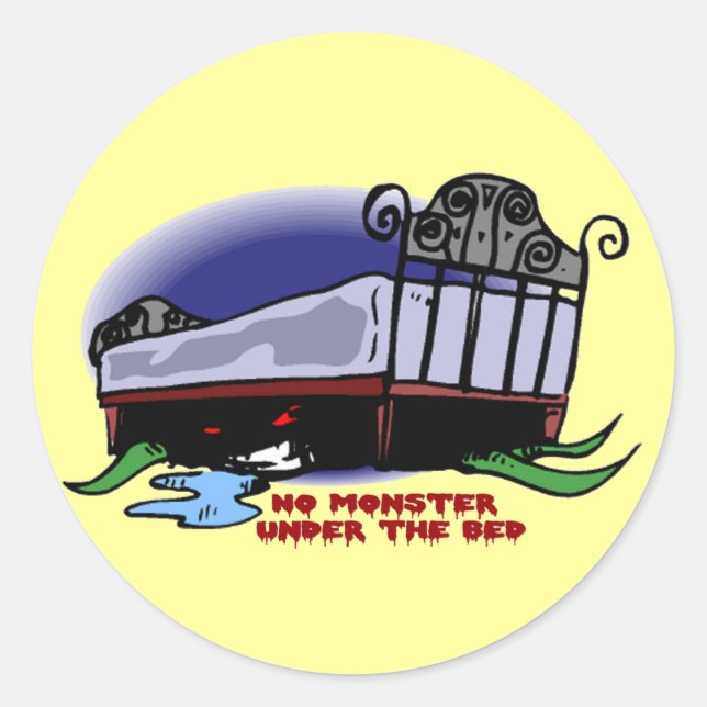 No Monster Under the Bed Classic Round Sticker (Front)