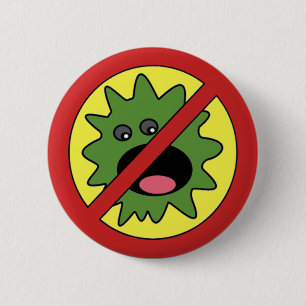 No Monsters Sign 2 Inch Round Button