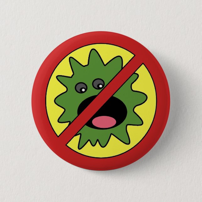 No Monsters Sign 2 Inch Round Button (Front)