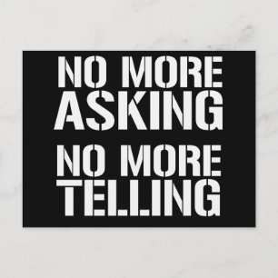 No More Asking No More Telling Postcard