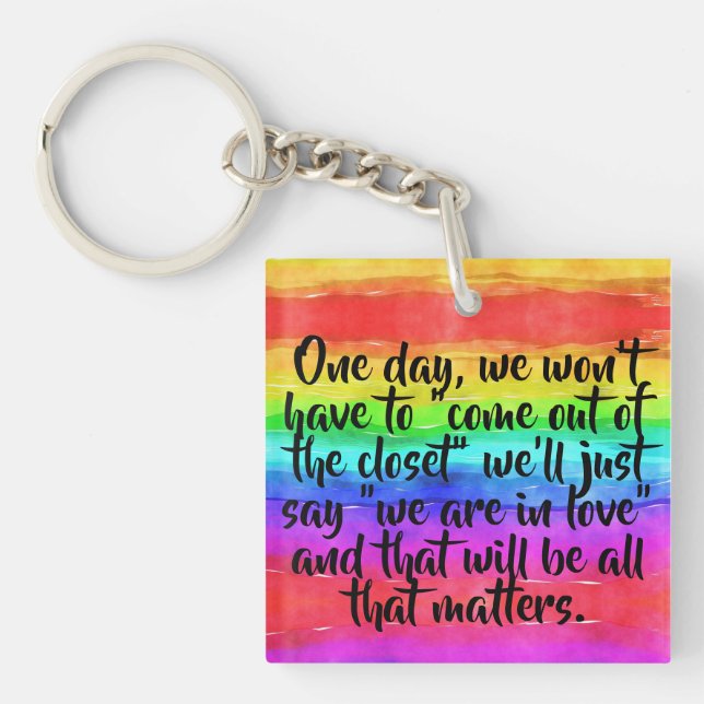 No More Coming Out Of The Closet Pride Keychain (Front)