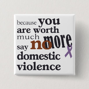No More Domestic Violence 2 Inch Square Button