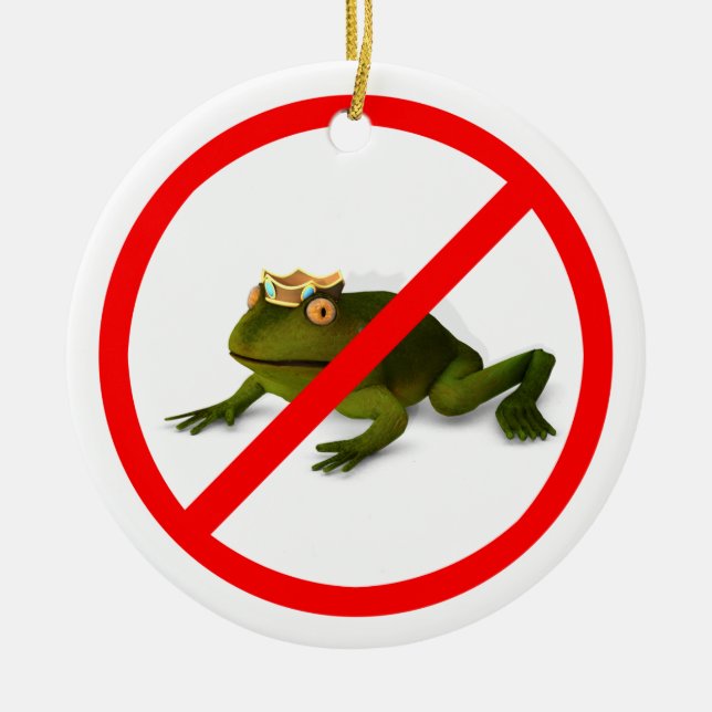 No More Frogs! Ceramic Ornament (Front)