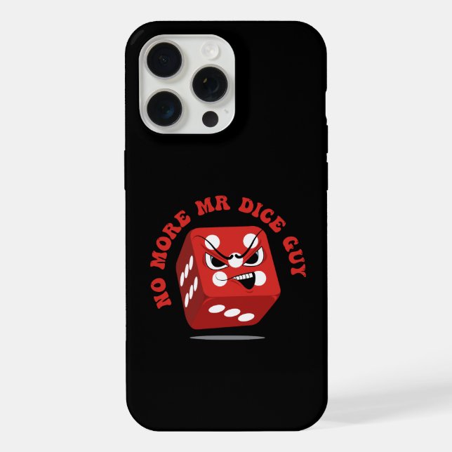 No More Mr Nice Guy Angry Cartoon Dice iPhone Case (Back)