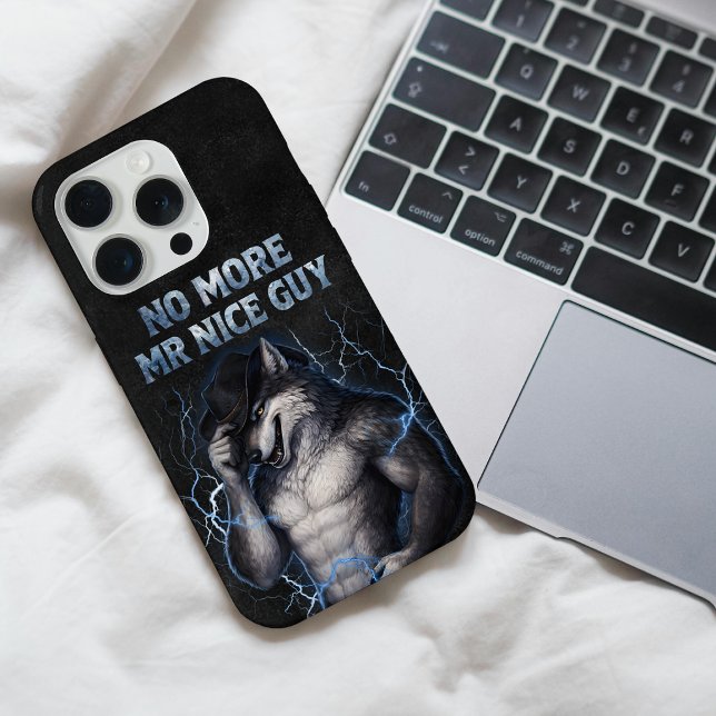 No More Mr Nice Guy Funny Alpha Wolf Meme Brainrot iPhone Case (Creator Uploaded)