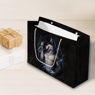 No More Mr Nice Guy Funny Alpha Wolf Meme Brainrot Large Gift Bag