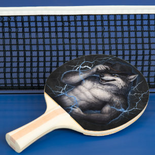 No More Mr Nice Guy Funny Alpha Wolf Meme Brainrot Ping Pong Paddle