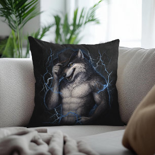 No More Mr Nice Guy Funny Alpha Wolf Meme Brainrot Throw Pillow