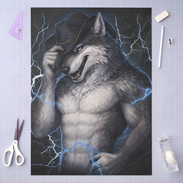 No More Mr Nice Guy Funny Alpha Wolf Meme Brainrot Tissue Paper (Craft)