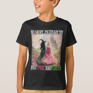 No More Patriarchy Just Pink Green Witch Halloween T-Shirt