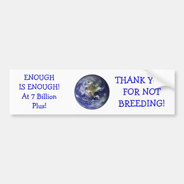 NO MORE PEOPLE! BUMPER STICKER (Front)