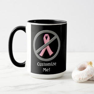 No More Pink Breast Cancer Ribbons Water Bottle Mug