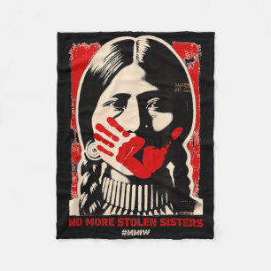 No-more Stolen Sister Red Hand Mmiw Awareness Amer Fleece Blanket
