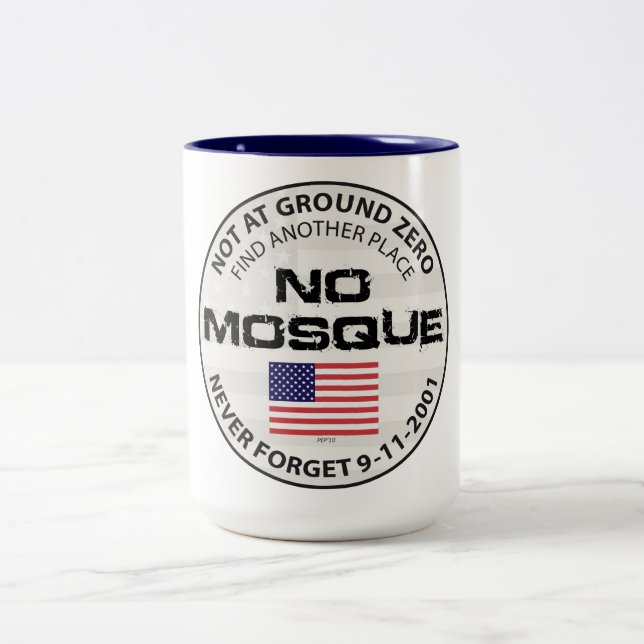 No Mosque At Ground Zero Two-Tone Coffee Mug (Center)