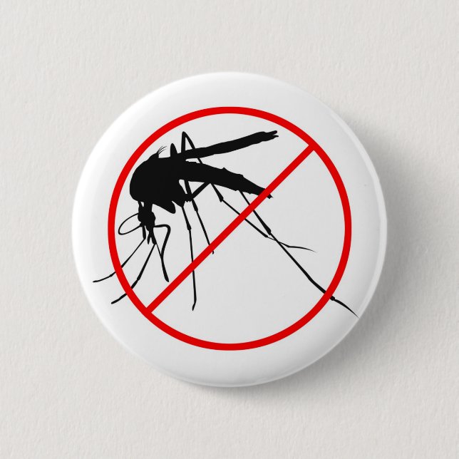 No Mosquito 2 Inch Round Button (Front)