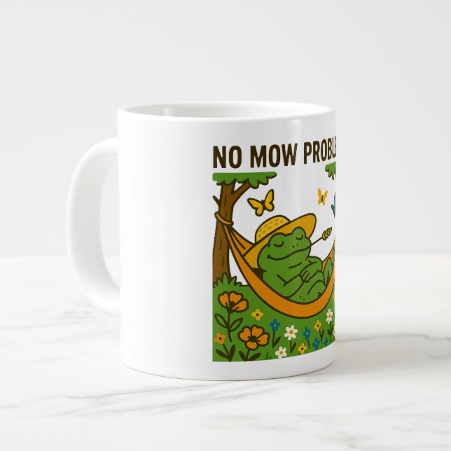 No Mow Problems Large Coffee Mug (Front Left)