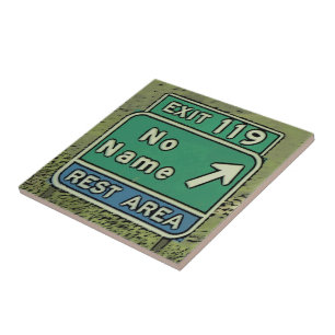 No Name Colorado exit artistic road sign tile
