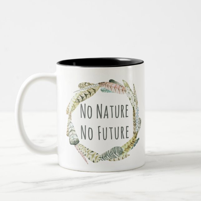 No Nature, no future Two-Tone Coffee Mug (Left)