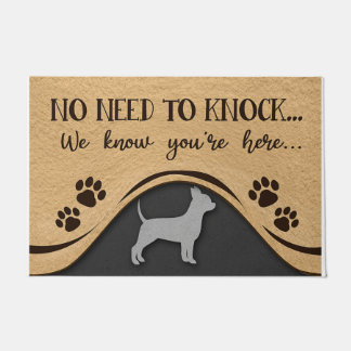 No Need To Knock Mat, Funny Chihuahua Design Doormat