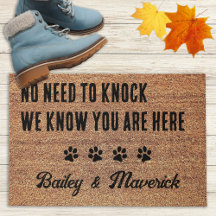 No Need to Knock Personalized Pets Dog Lover