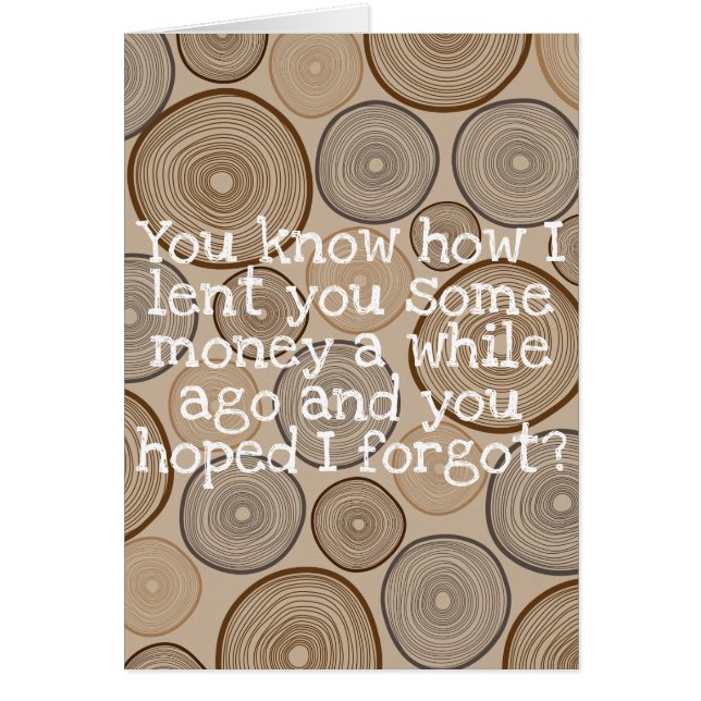 "No need to pay me back" (Front)