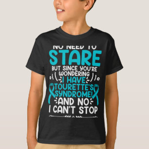 No Need To Stare Teal Ribbon Tourette Syndrome Awa T-Shirt