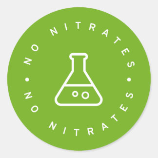 No nitrates classic round sticker