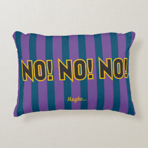 No No No Maybe Purple Teal Stripes Accent Pillow