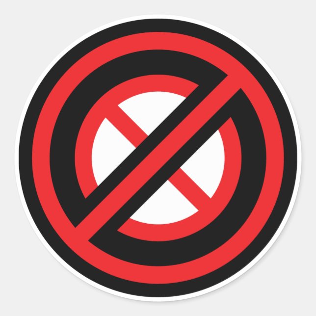 No No Symbol Classic Round Sticker (Front)