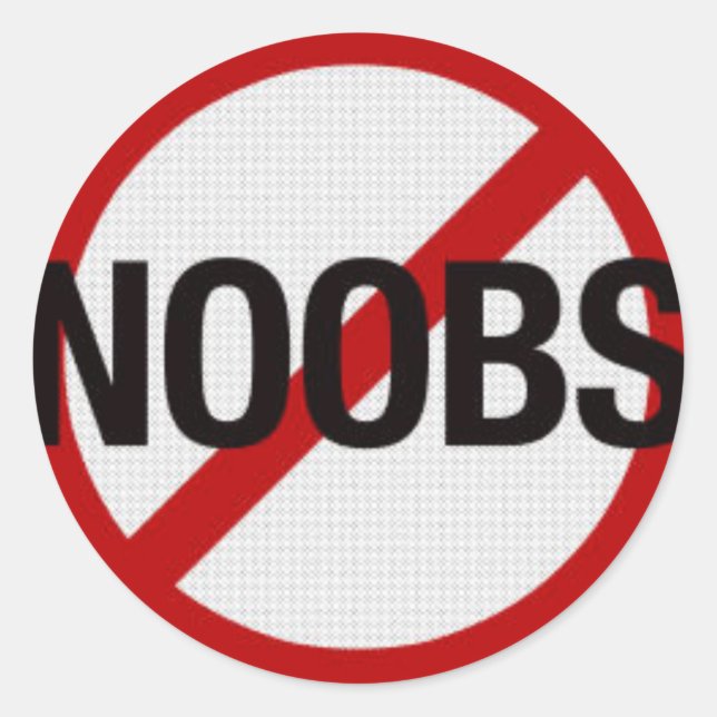 No NOOBS sticker! Classic Round Sticker (Front)