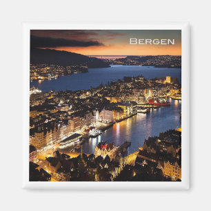NO # Norway - Bergen by Night Magnet