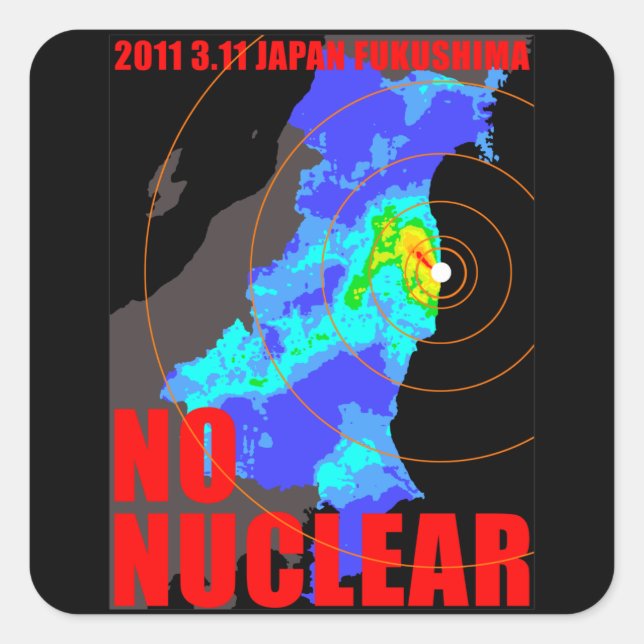 NO NUCLEAR MAP SQUARE STICKER (Front)