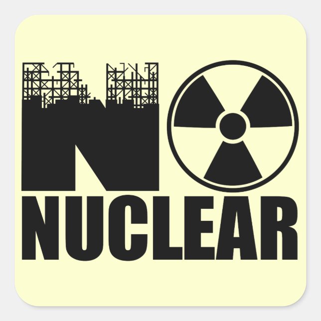 NO NUCLEAR MONO SQUARE STICKER (Front)