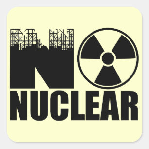 NO NUCLEAR MONO SQUARE STICKER