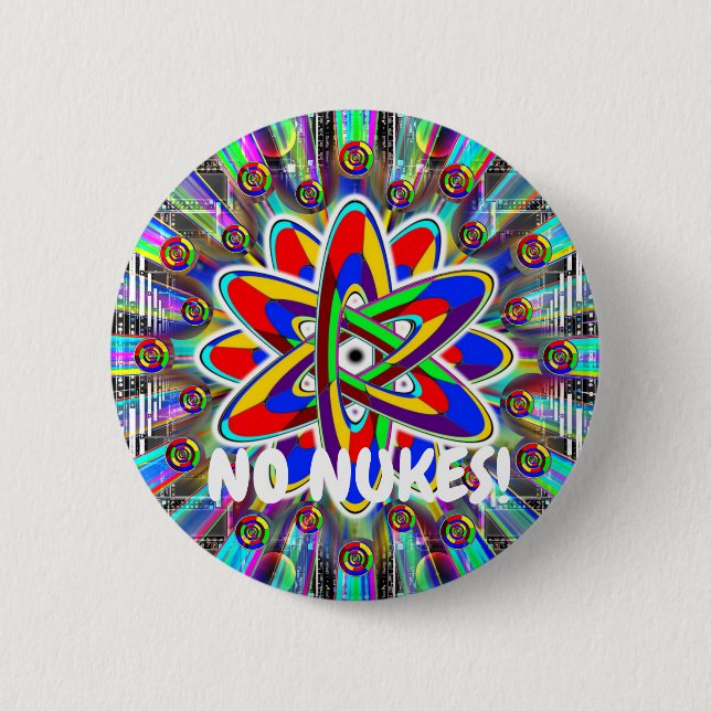 NO NUKES! 2 INCH ROUND BUTTON (Front)