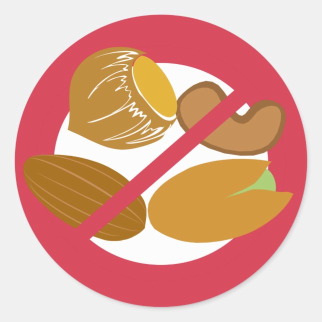 No Nuts Food Allergy Alert Stickers (Front)