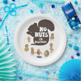 No Nuts I'm Allergic Peanut Allergy Awareness Paper Plate