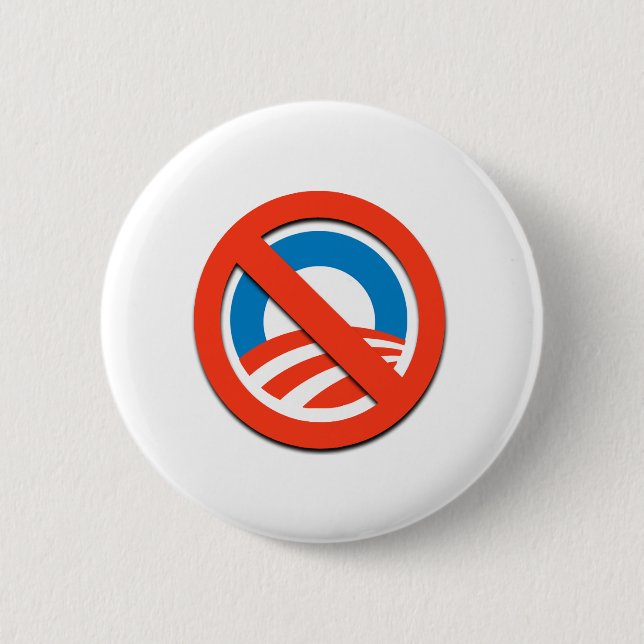 NO "O" / No Obama 2 Inch Round Button (Front)