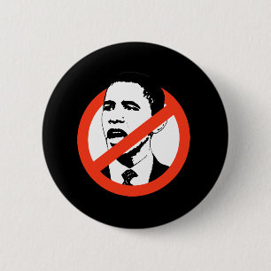 NO OBAMA 2 INCH ROUND BUTTON