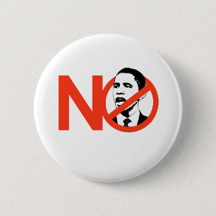 NO OBAMA / ANTI-OBAMA 2 INCH ROUND BUTTON
