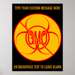 No OGM Poster Biodanger Personnalisé Aucun OGM Sig