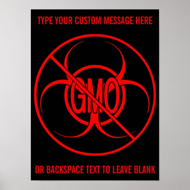 No OGM Poster Biodanger Personnalisé Aucun OGM Sig (Devant)