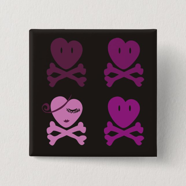 No one can tumble our love 2 inch square button (Front)