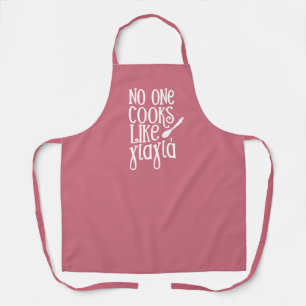 No one cooks like Yiayia Greek grandmother pink Apron