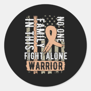 No One Fight Alone Endometrial Cancer Awareness Classic Round Sticker