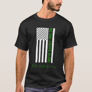 No One Fights Alone, American Mental Health Flag T-Shirt