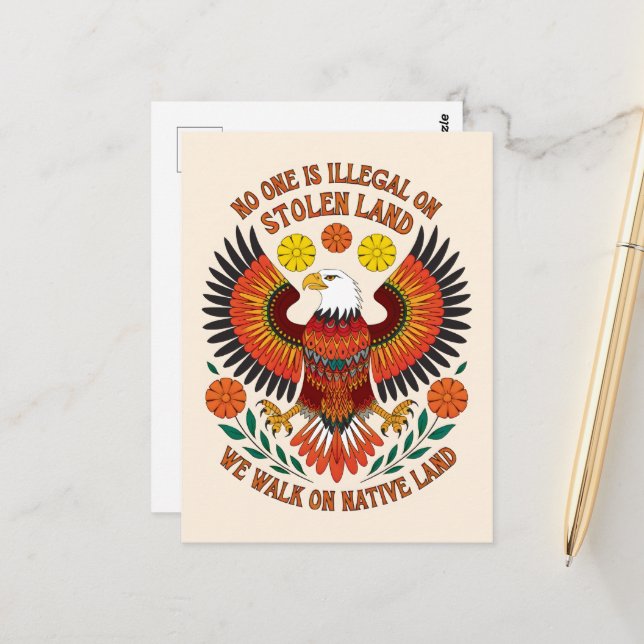 No one is illegal on stolen land postcard (Front/Back In Situ)