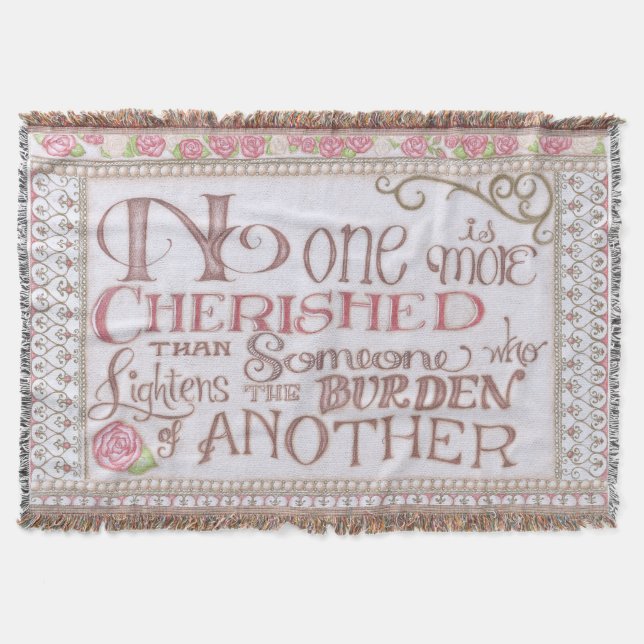 No One is More Cherished Throw Blanket (Front)