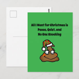 No One Knocking Funny Christmas Toilet Humour Postcard